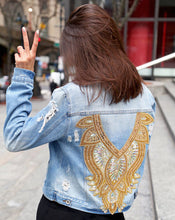 Load image into Gallery viewer, Shree Embellished Denim Jacket